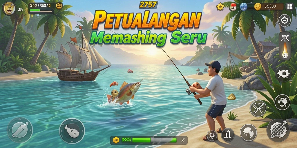 Tampilan gameplay 2757 dengan pengalaman memancing yang realistis.