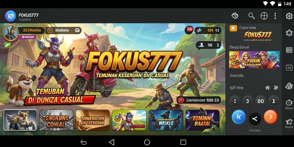 Tampilan gameplay menarik FOKUS777 dalam suasana Casual.