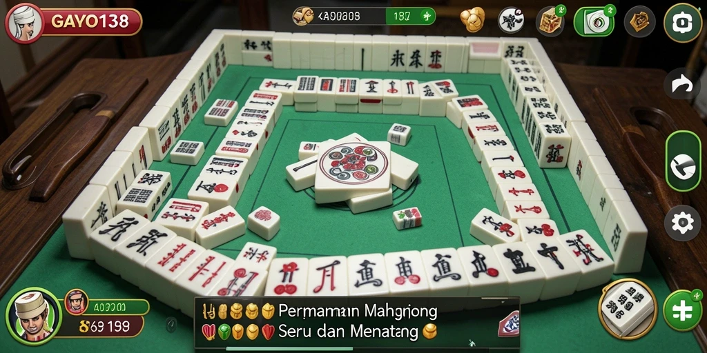 Screenshot utama GAYO138 menampilkan gameplay Mahjong yang menarik dan penuh warna.