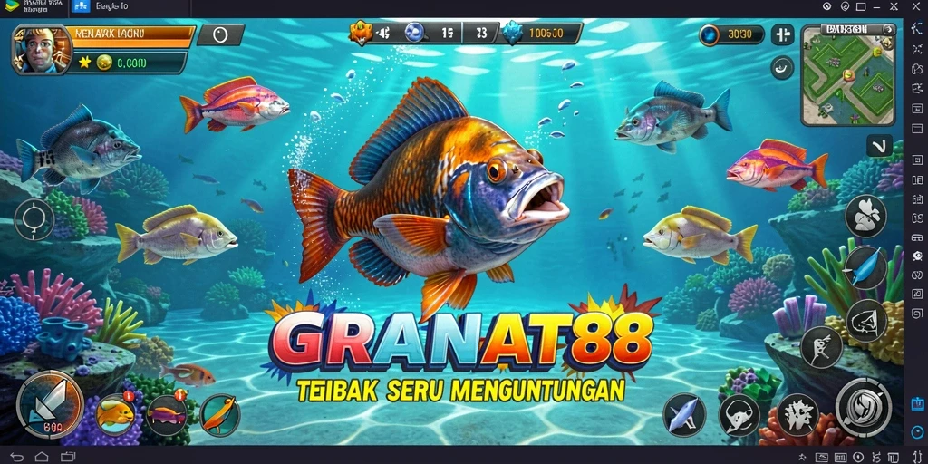 Tampilan gameplay seru dalam game Tembak Ikan GRANAT88.