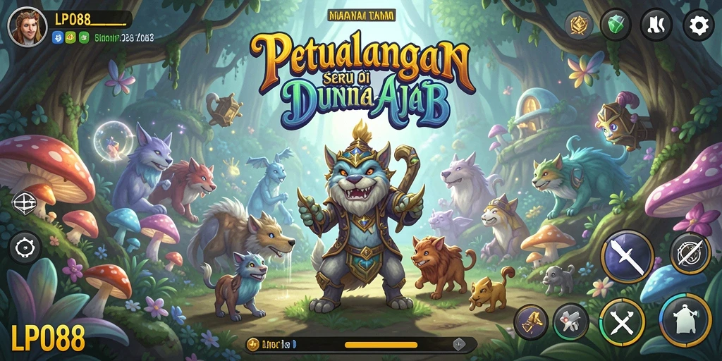 Screenshot gameplay LPO88 menampilkan karakter menjelajahi dunia petualangan.