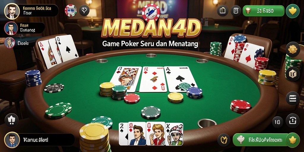 Tampilan gameplay Poker yang mendebarkan di MEDAN4D.