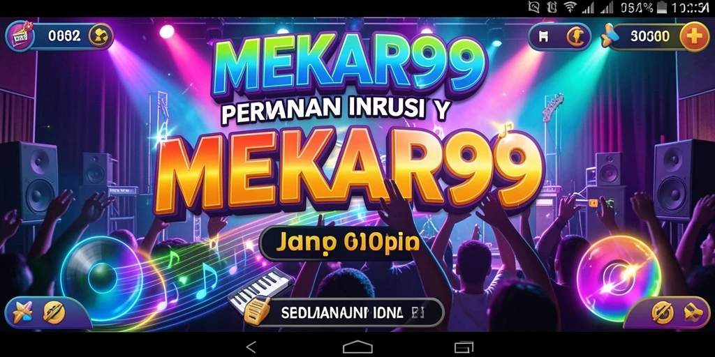 Screenshot gameplay MEKAR99 yang menunjukkan keseruan bernyanyi.