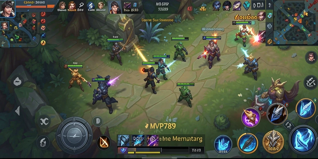 Tampilan gameplay yang seru dan mendebarkan di dalam game MOBA.