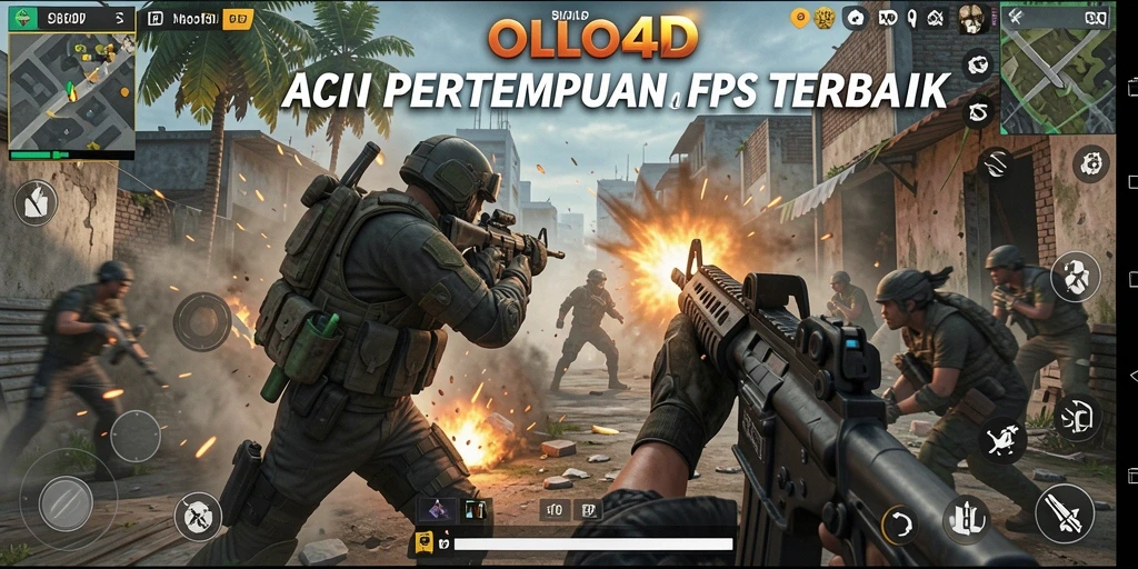 Gambaran pengalaman pertarungan epik dalam game FPS.