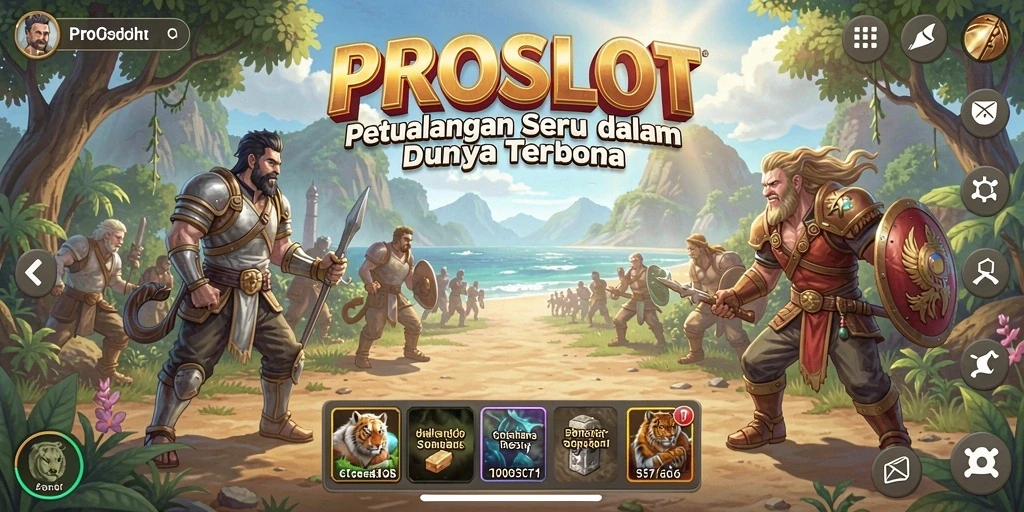 Tangkapan layar permainan PROSLOT yang menampilkan eksplorasi dunia terbuka.