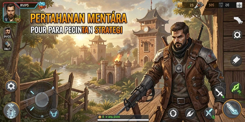 Tampilan gameplay seru di RVIP5 dengan strategi Tower Defense.