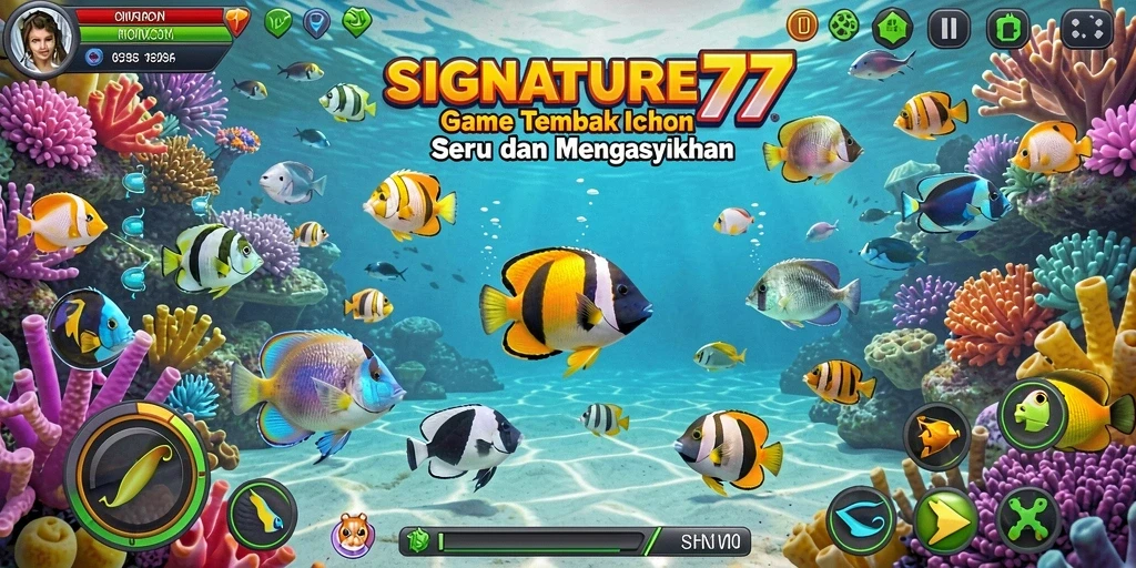 Tampilan gameplay seru Tembak Ikan di SIGNATURE77.