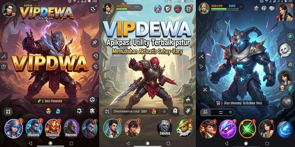 Tampilan antarmuka pengguna VIPDEWA yang bersih dan modern.